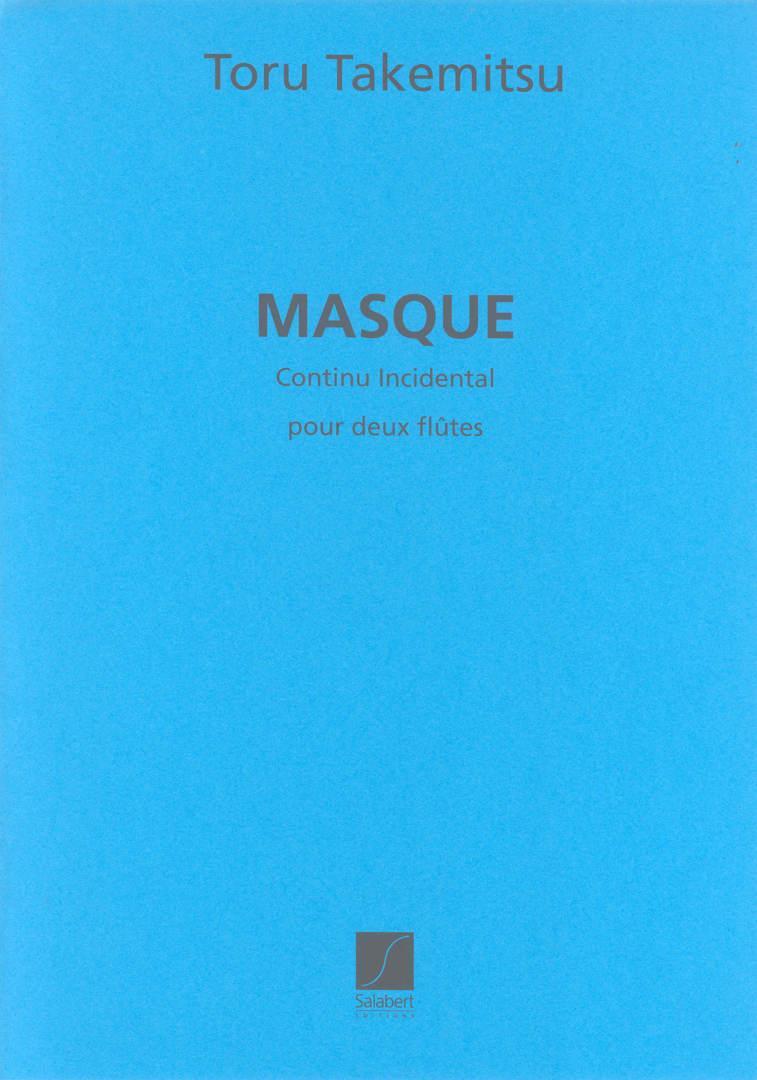 Takemitsu Masque Continu Incidental No 1 2 Flutes Sheet Music Songbook