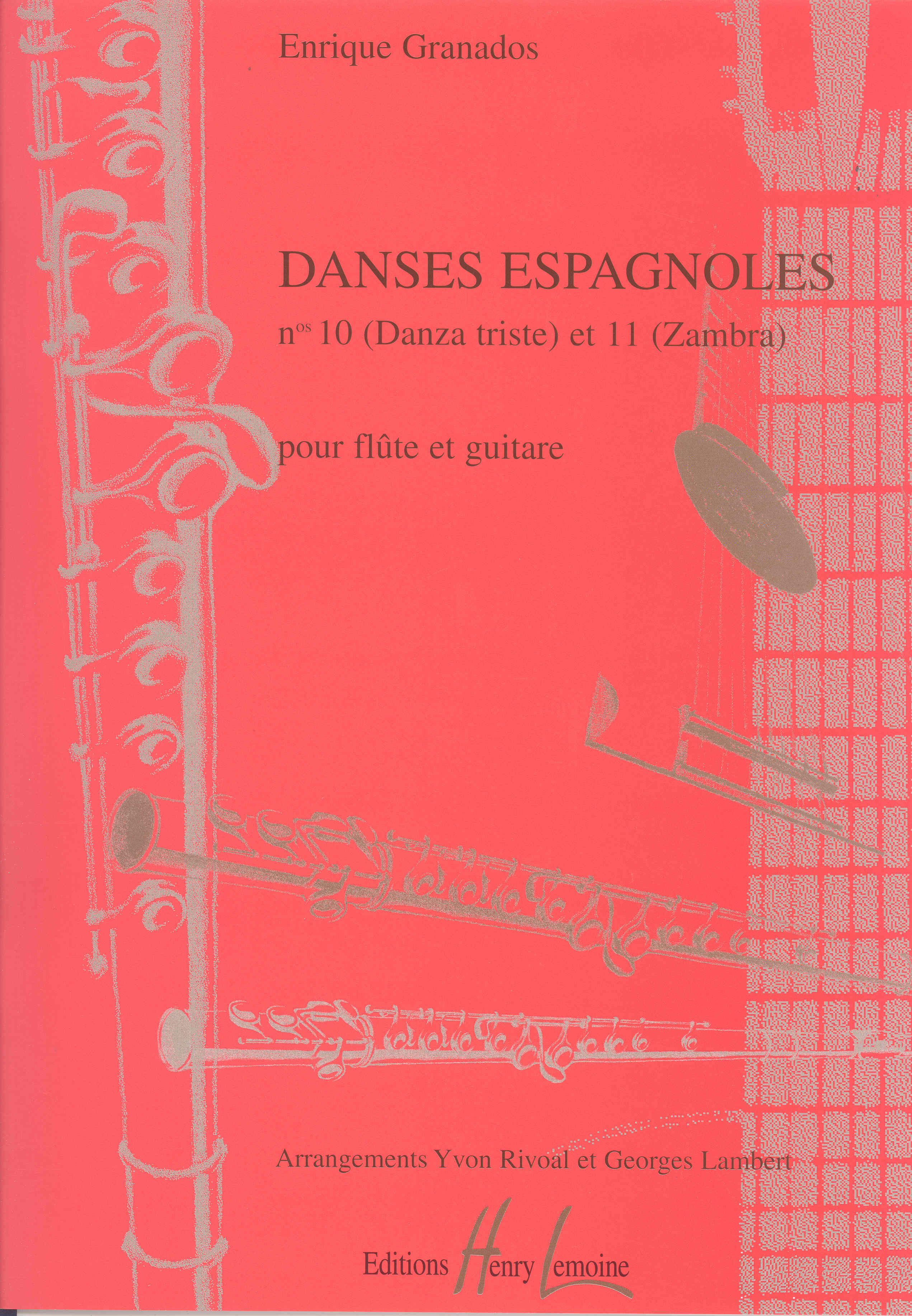 Granados Danses Espagnoles Nos.10 & 11 Fl & Gtr Sheet Music Songbook