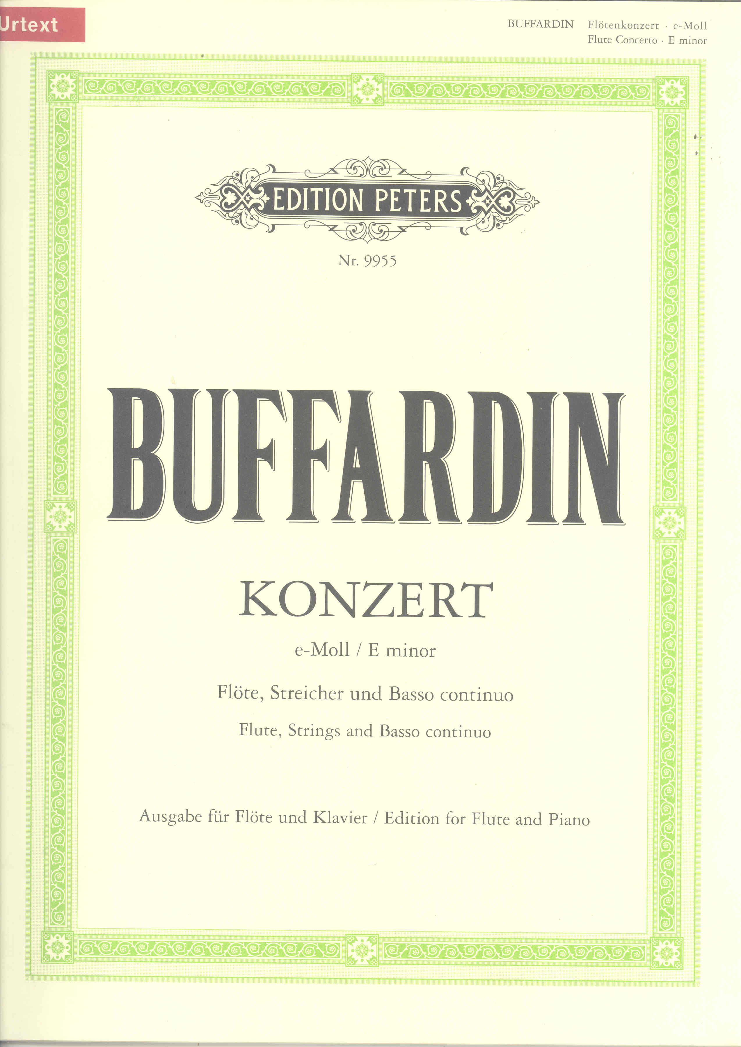 Buffardin Flute Concerto In E Minor Sheet Music Songbook