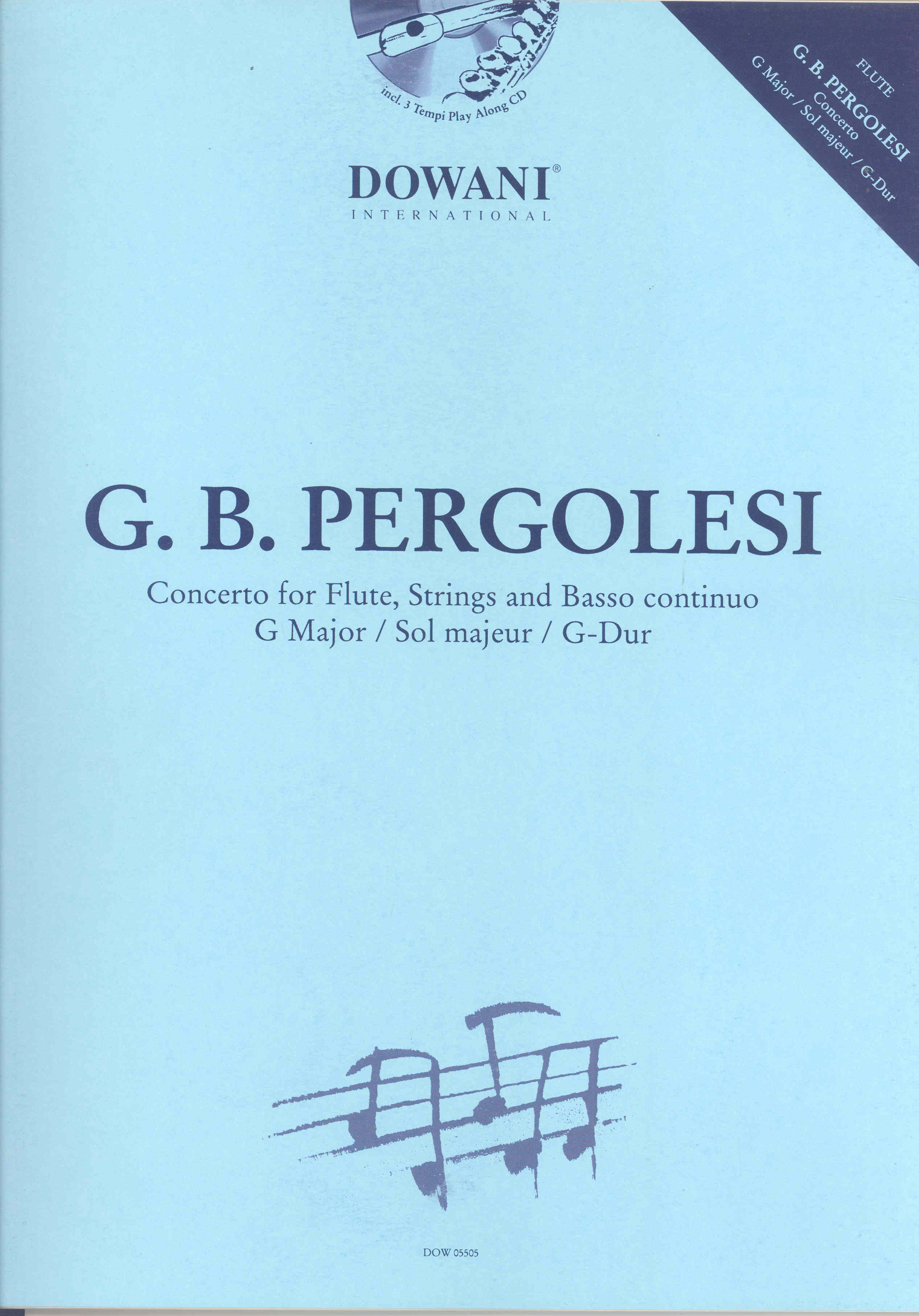 Pergolesi Concerto For Flute, Strings & Bc Bk/cd Sheet Music Songbook