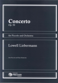 Liebermann Concerto Op50 Piccolo & Piano Sheet Music Songbook