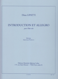 Lipatti Introduction Et Allegro Flute Solo Sheet Music Songbook