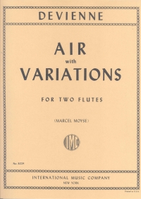 Devienne Air With Variations 2 Flutes Sheet Music Songbook