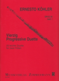 Kohler 40 Progressive Duets Op55 Vol 1 Flute Duets Sheet Music Songbook