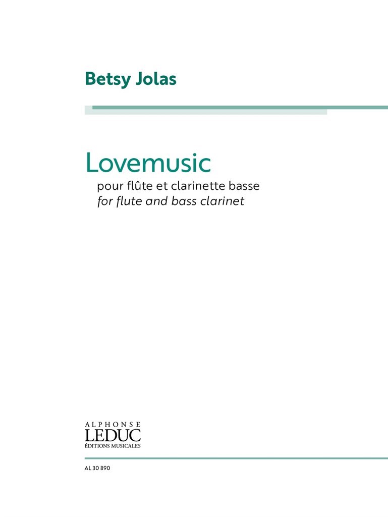Jolas Lovemusic Flute & Bass Clarinet Sheet Music Songbook