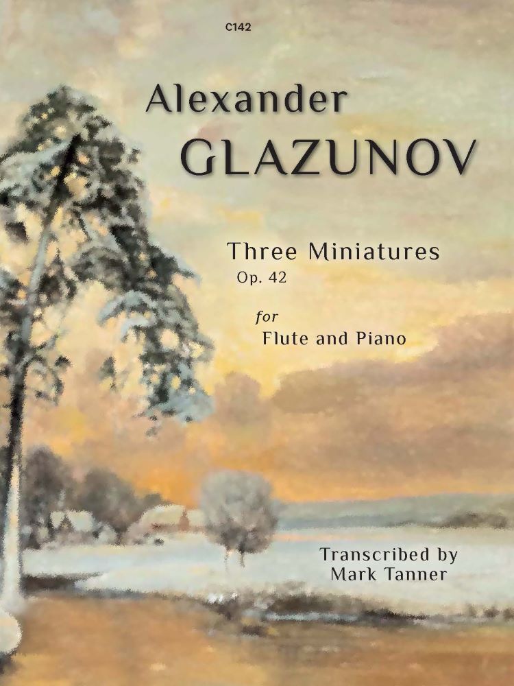 Glazunov Three Miniatures Op42 Flute & Piano Sheet Music Songbook