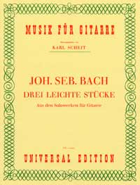 Bach 3 Easy Pieces (praludium, Sarabande, Bourree) Sheet Music Songbook