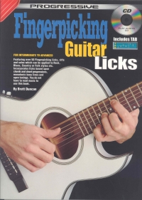 Progressive Fingerpicking Guitar Licks Book & Cd Sheet Music Songbook