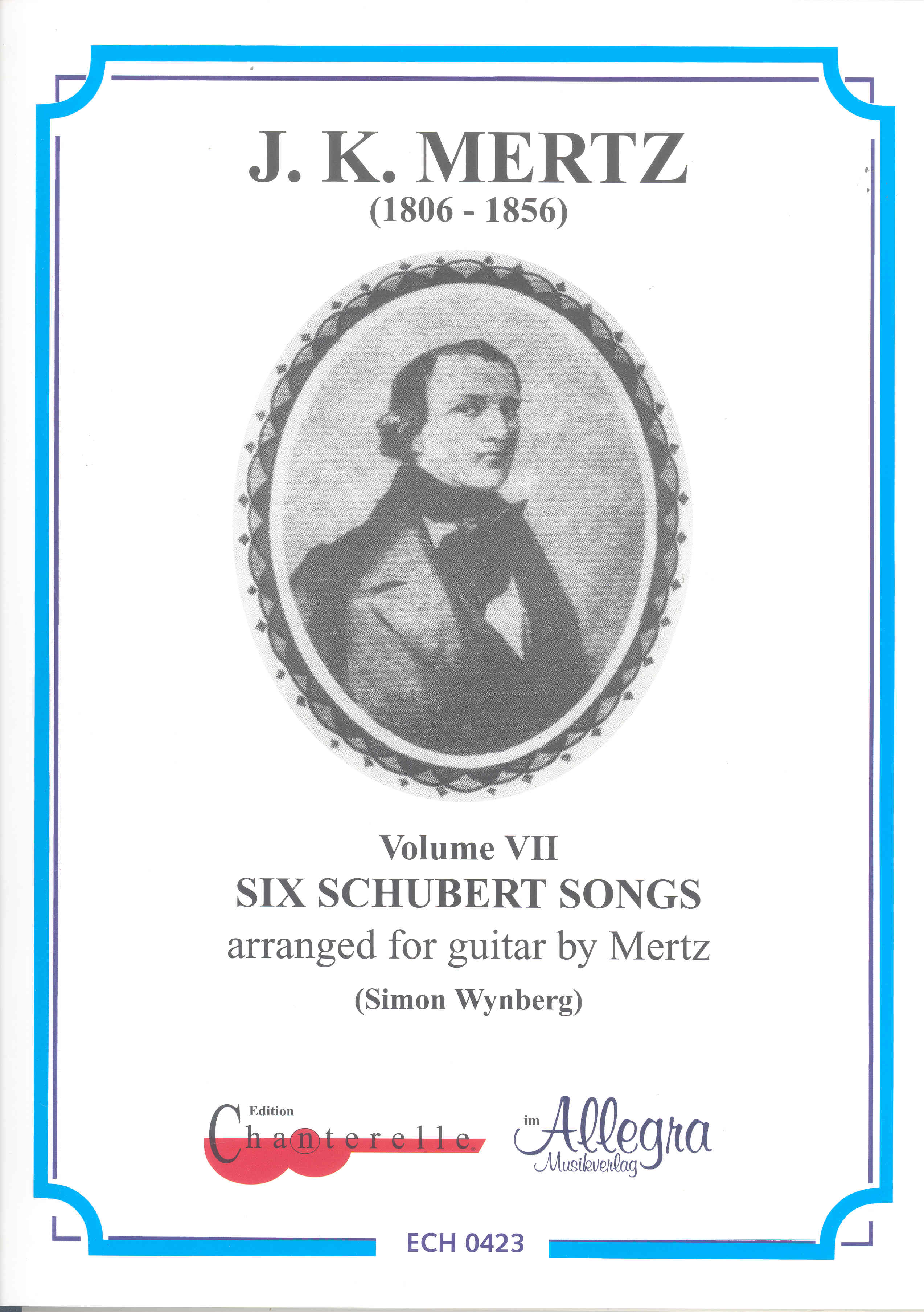 Mertz Guitar Works Vol 7 Six Schubert Songs Sheet Music Songbook