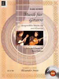 Musik Fur Gitarre Swete Guitar Duet Book & Cd Sheet Music Songbook