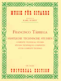Tarrega Complete Technical Studies Guitar Sheet Music Songbook