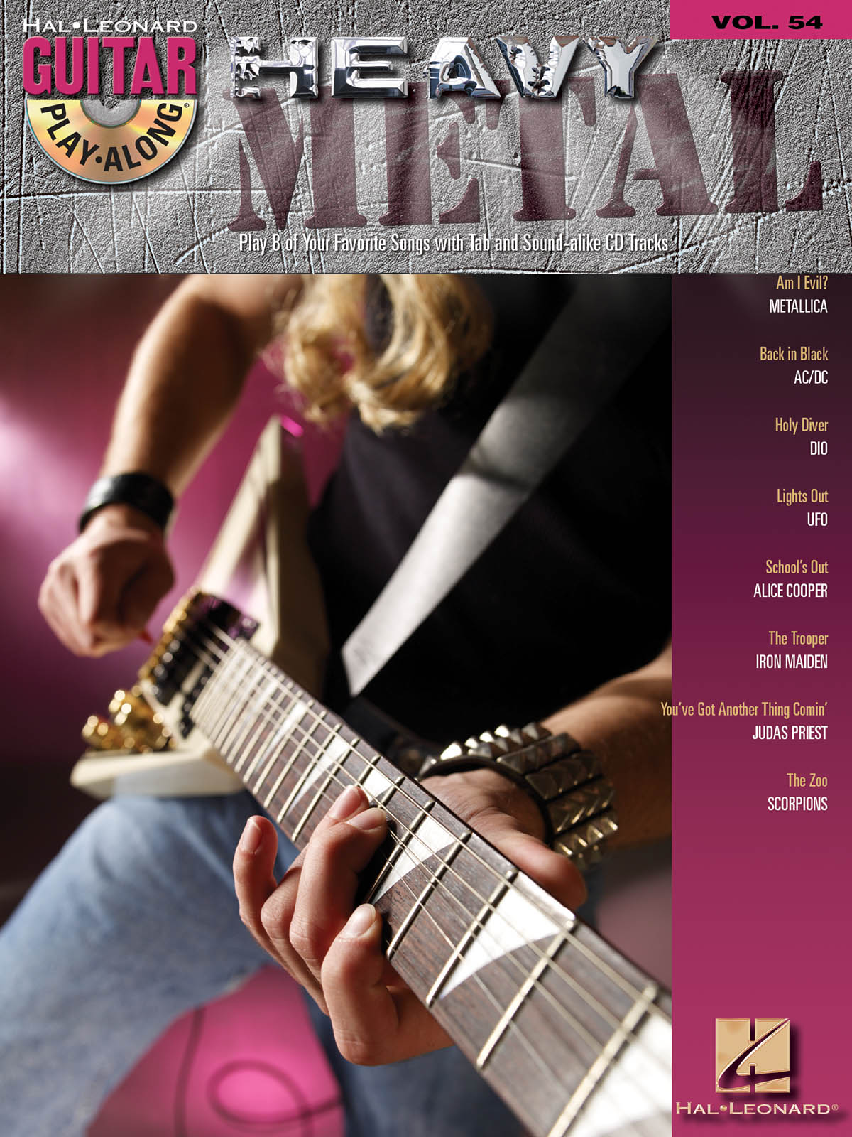 Guitar Play Along 54 Heavy Metal Book & Cd Sheet Music Songbook