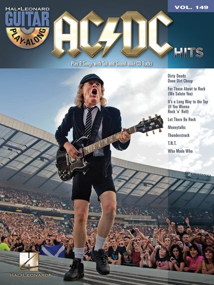 Guitar Play Along 149 Ac/dc Hits Book & Cd Sheet Music Songbook