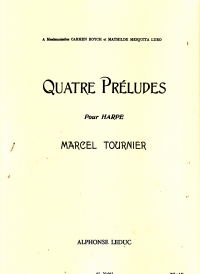 Tournier Preludes (4) Op 16 Harp Solo Sheet Music Songbook
