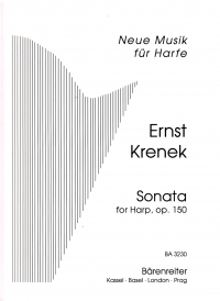Krenek Sonata Op 150 Harp Solo Sheet Music Songbook