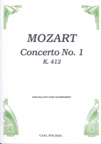 Mozart Concerto K412 No 1 D Horn Sheet Music Songbook