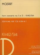 Mozart Concerto K412 No 1 D D/f Hn/pf Jones/alley Sheet Music Songbook