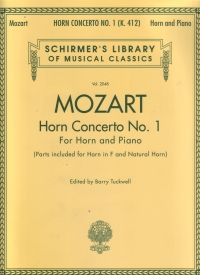Mozart Horn Concerto No 1 Horn & Piano Sheet Music Songbook