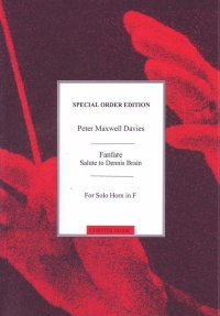 Maxwell Davies Fanfare Salute To Dennis Brain Horn Sheet Music Songbook