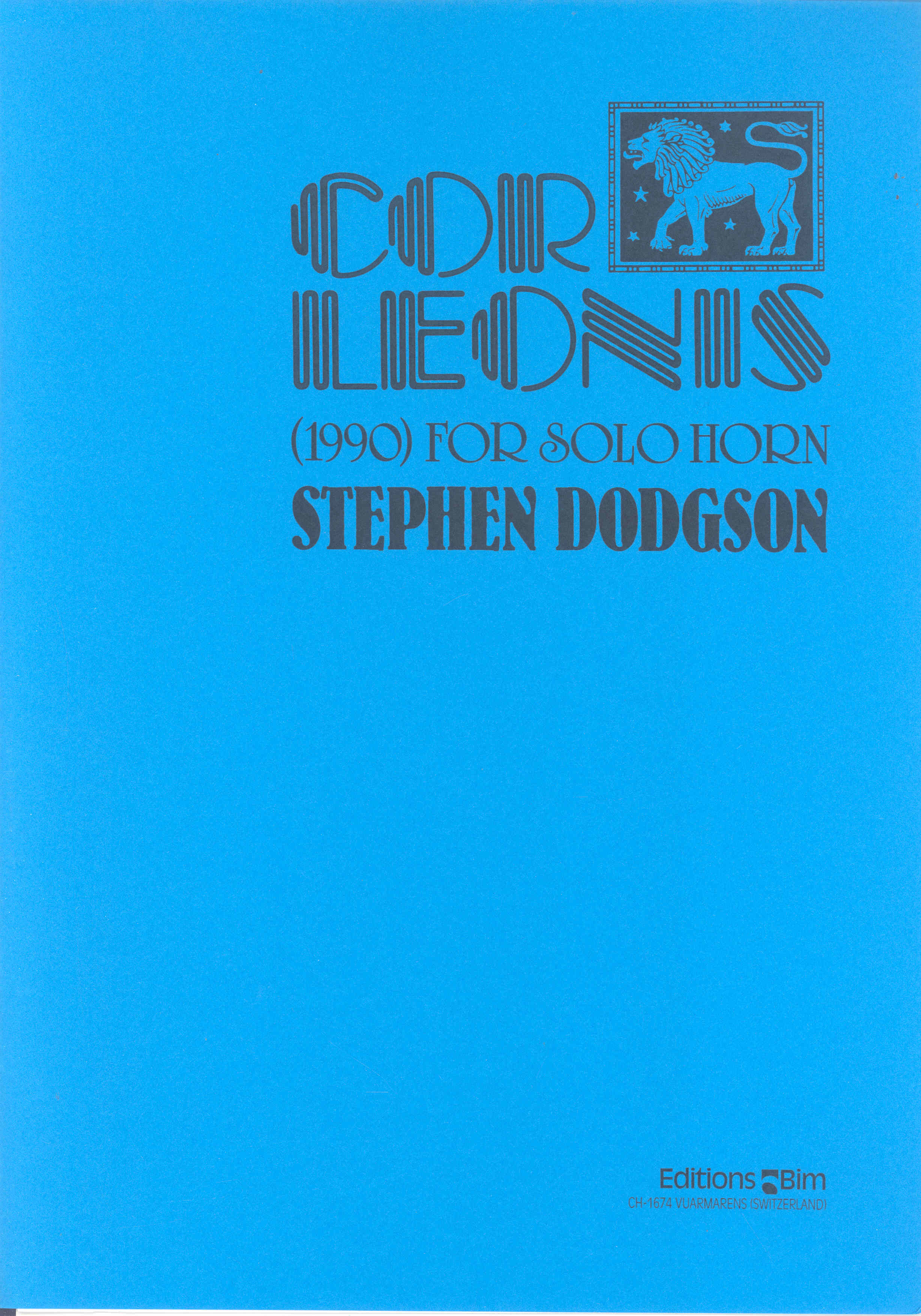 Dodgson Cor Leonis Horn Sheet Music Songbook