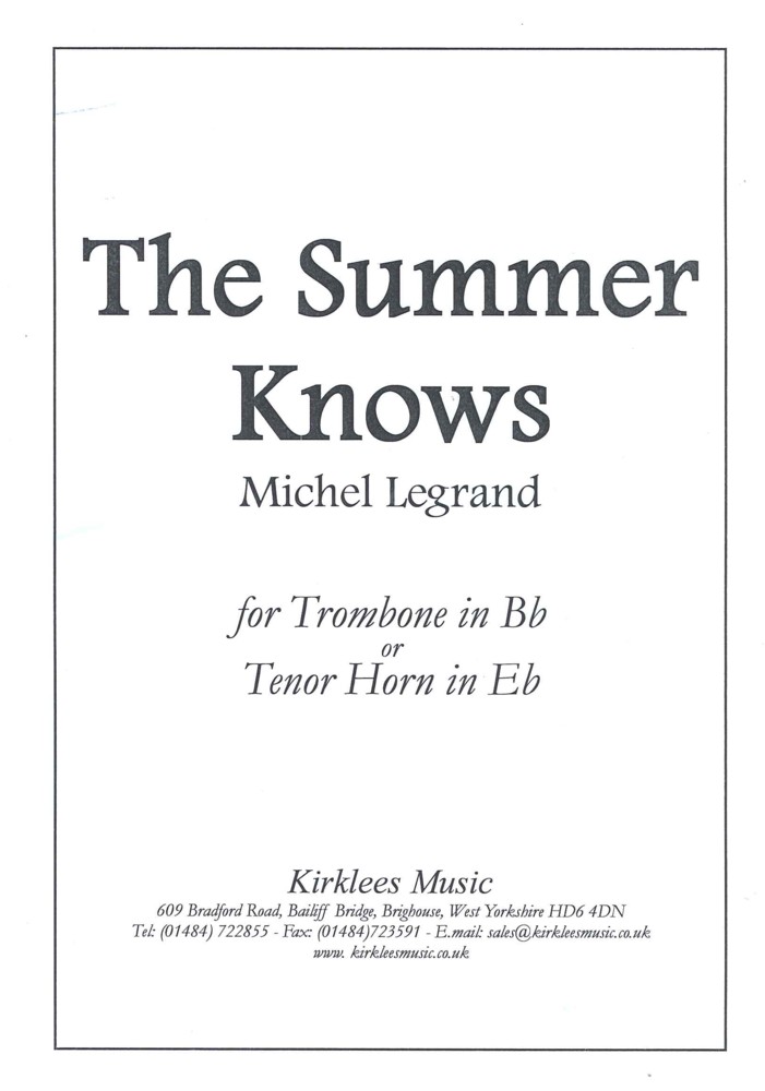 Summer Knows Legrande Barry Tenor Horn & Piano Sheet Music Songbook