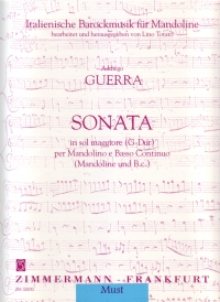 Gueera Sonata G Major Mandolin {vcl} Hpshd & Organ Sheet Music Songbook