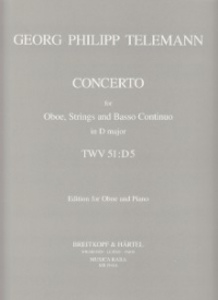 Telemann Concerto In D Major Oboe And Piano Sheet Music Songbook