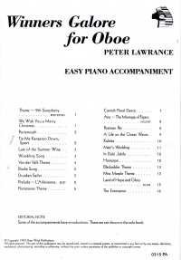 Winners Galore Oboe Piano Accomps Lawrance Sheet Music Songbook