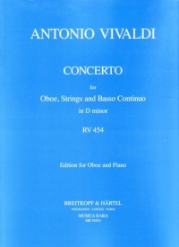 Vivaldi Concerto Dmin Rv454 F Vii/1 Oboe & Pf Sheet Music Songbook