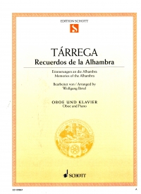 Tarrega Recuerdos De La Alhambra Oboe & Piano Sheet Music Songbook