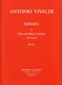 Vivaldi Sonata Gmin Rv28 Caldini Oboe & Piano Sheet Music Songbook