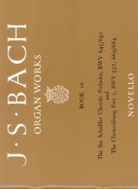 Bach Organ Works Bk 16 The 6 Schubler Chorale Prel Sheet Music Songbook