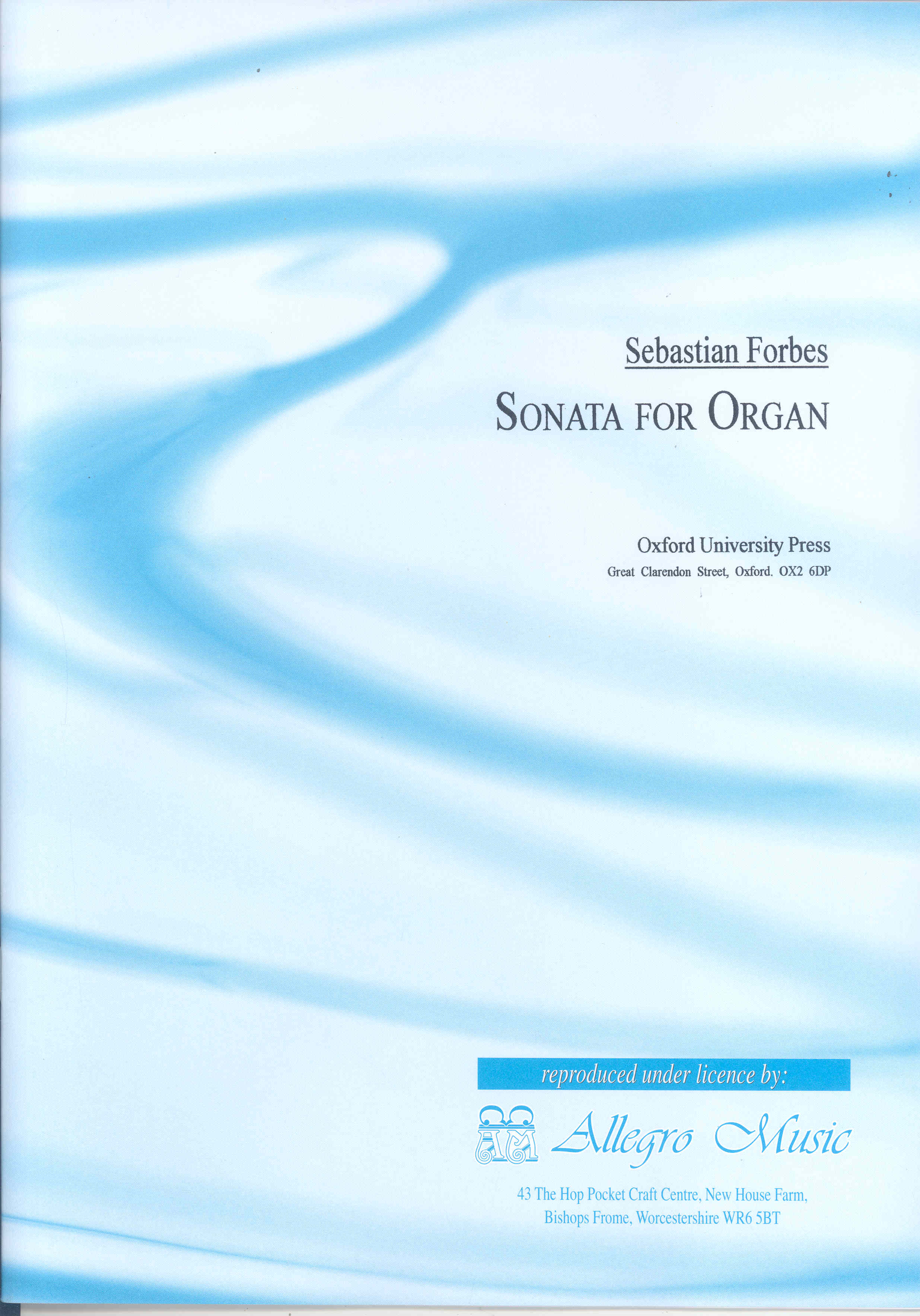 Forbes Sonata Organ Sheet Music Songbook