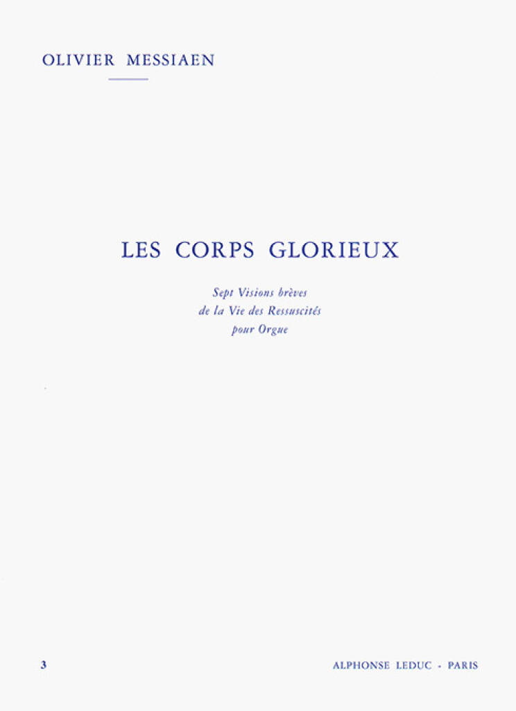 Messiaen Les Corps Glorieux Vol 3 Organ Sheet Music Songbook