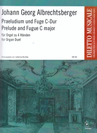 Albrechtsberger Prelude & Fugue C Organ Duet Sheet Music Songbook