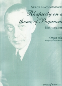 Rachmaninoff 18th Variation Theme Paganini Organ Sheet Music Songbook