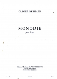 Messiaen Monodie Organ Solo Sheet Music Songbook