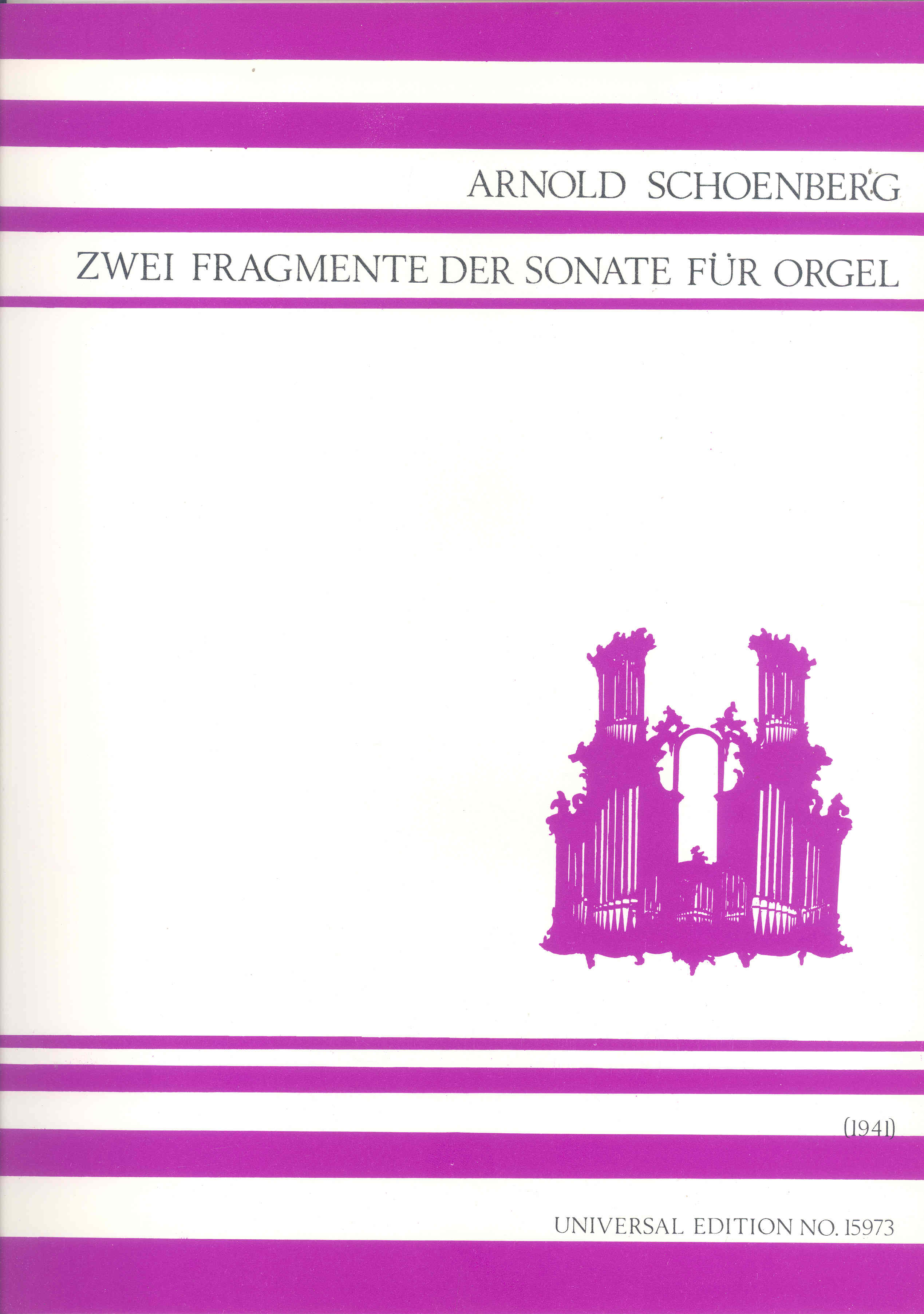 Schoenberg Zwei Fragmente Der Sonate Organ Sheet Music Songbook