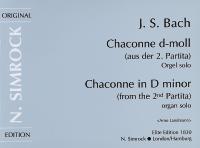 Bach Chaconne Dmin Organ Solo Sheet Music Songbook