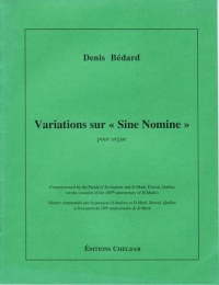 Bedard Variations On Sine Nomine Organ Sheet Music Songbook