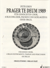 Prague Te Deum 1989 Petr Eben Organ Part Sheet Music Songbook