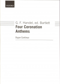 Handel 4 Coronation Anthems Bartlett Organ Continu Sheet Music Songbook