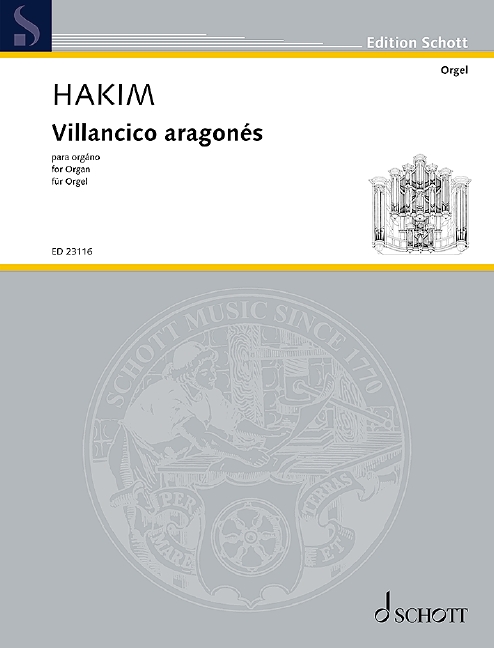 Hakim Villancico Aragones Organ Sheet Music Songbook
