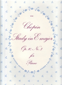 Chopin Study Op10 No 3 E (tristesse) Piano Sheet Music Songbook