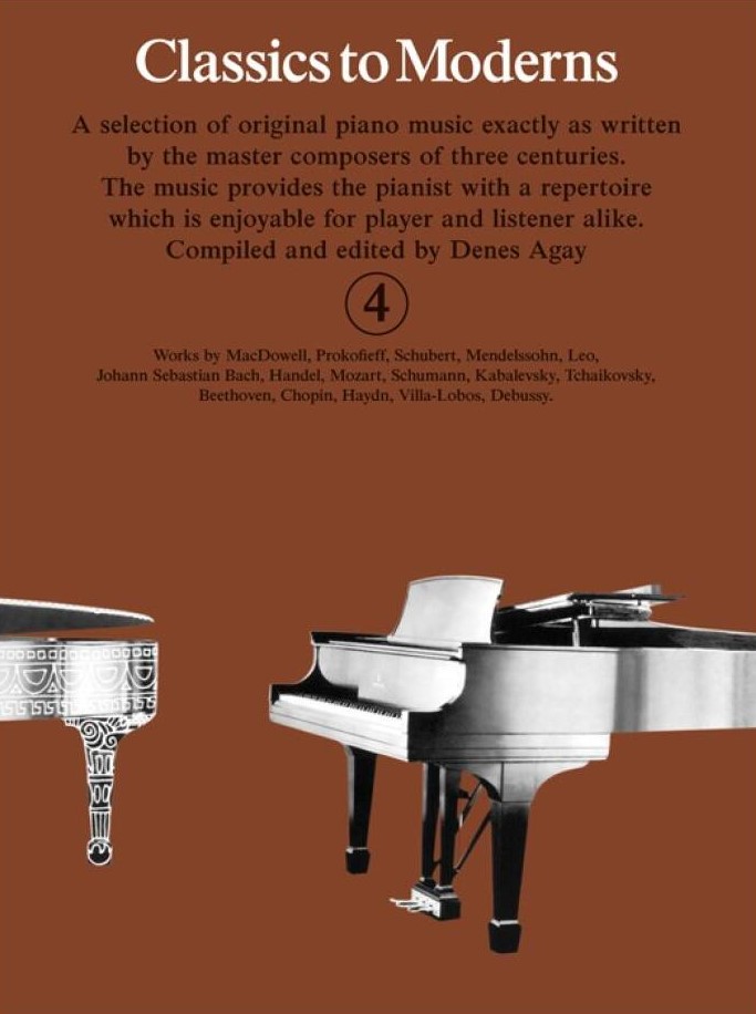 Classics To Moderns Book 4 Agay Piano Sheet Music Songbook