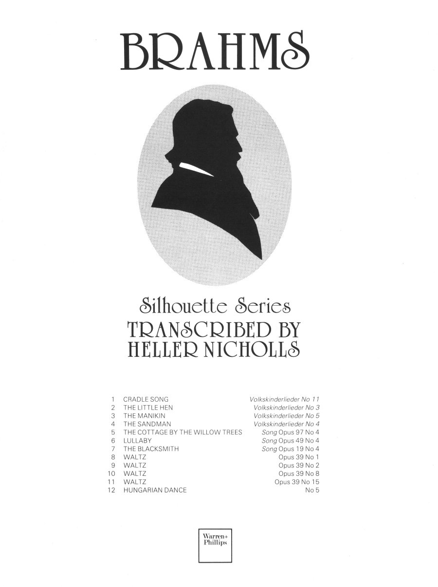 Silhouette Brahms Piano Sheet Music Songbook