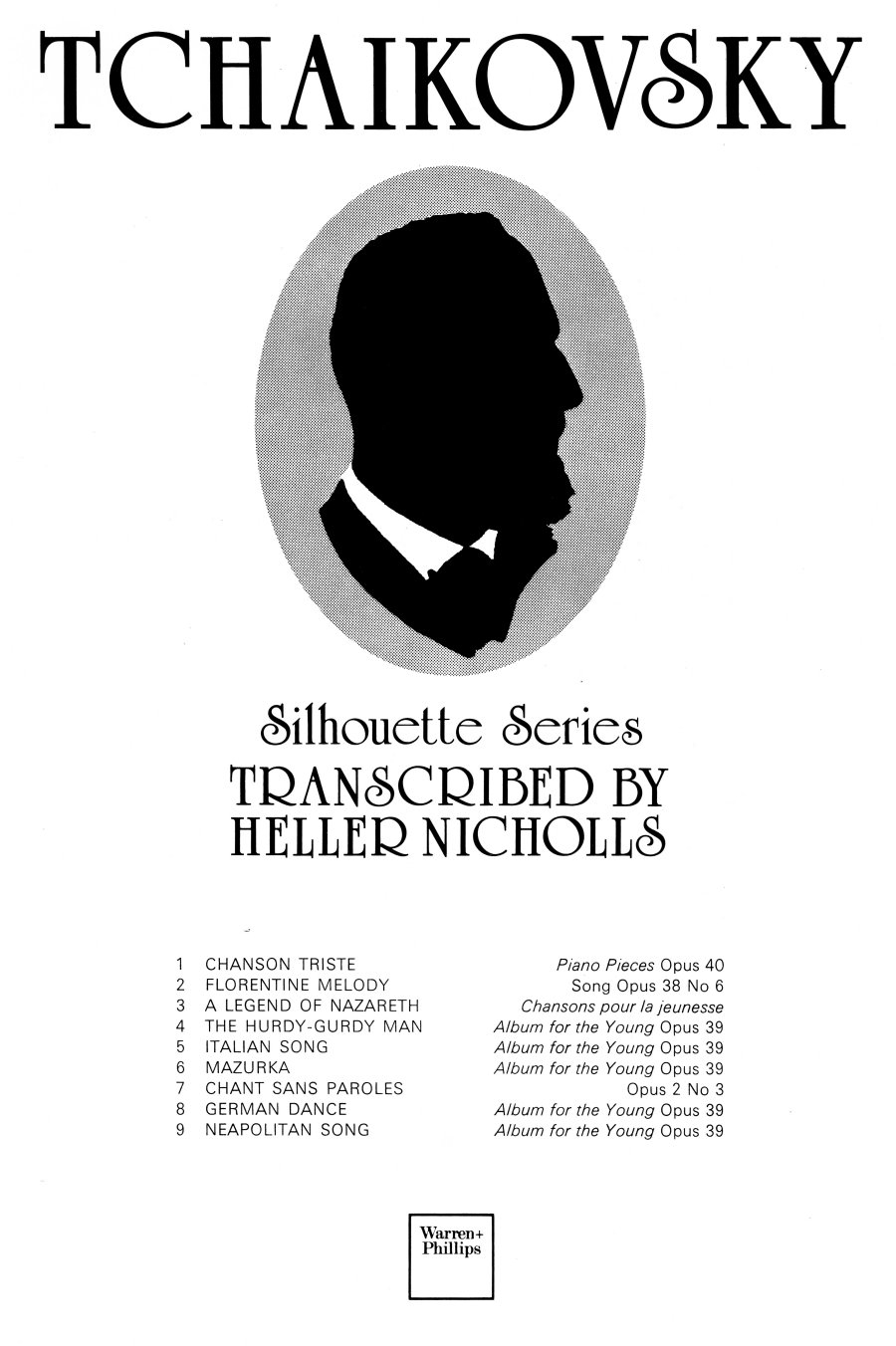 Silhouette Tchaikovsky Piano Sheet Music Songbook