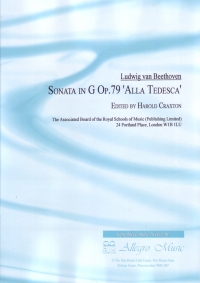Beethoven Sonata Op79 Gmajor (alla Tedesca) Piano Sheet Music Songbook