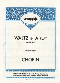 Chopin Waltz Op69 No 1 Ab Piano Sheet Music Songbook