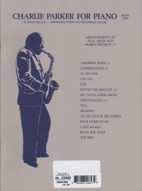 Charlie Parker For Piano Book 1 Sheet Music Songbook